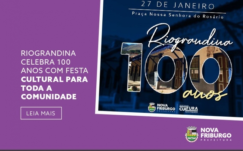 RIOGRANDINA CELEBRA 100 ANOS COM FESTA CULTURAL PARA TODA A COMUNIDADE