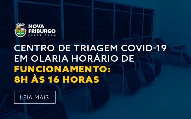 CENTRO DE TRIAGEM DE COVID-19 NA VIA EXPRESSA FUNCIONA EM NOVO HORÁRIO